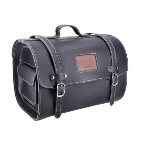   Bőr táska valódi bőr fekete kb. 26 literes 38x27x26 Vespa / LML számára