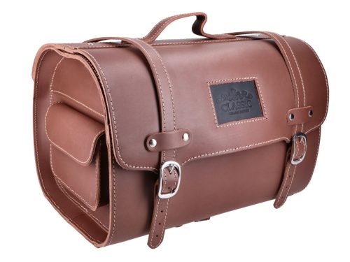 Bőr táska valódi bőr barna kb. 26 literes 38x27x26 Vespa / LML számára