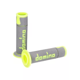   Domino A450 On-Road Racing szett szürke / sárga, nyitott végű markolatokkal
