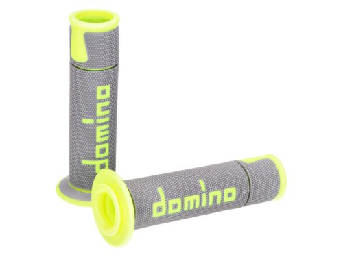 Domino A450 On-Road Racing szett szürke / sárga, nyitott végű markolatokkal