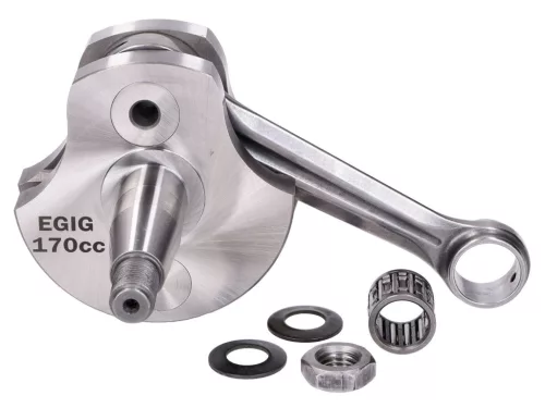 Hengertengely EGIG Performance gomba tengely löket 51mm, csavarrúd 115mm 170ccm szürke öntöttvashoz Vespa Smallframe-hez