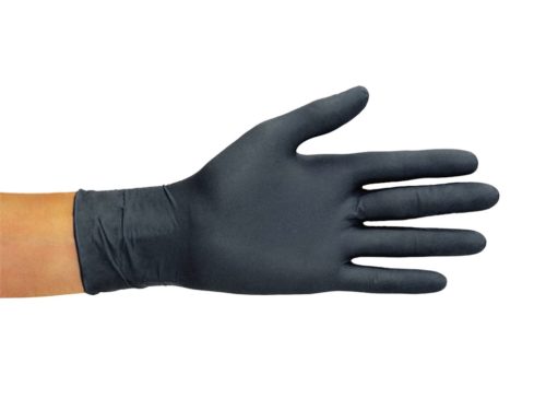 Egyszer használatos nitril kesztyű, 100 darab, fekete, XL méret