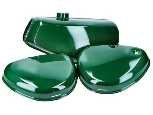 Benzintank és oldalsó borítás készlet sötétzöld Simson S50, S51, S70 modellekhez