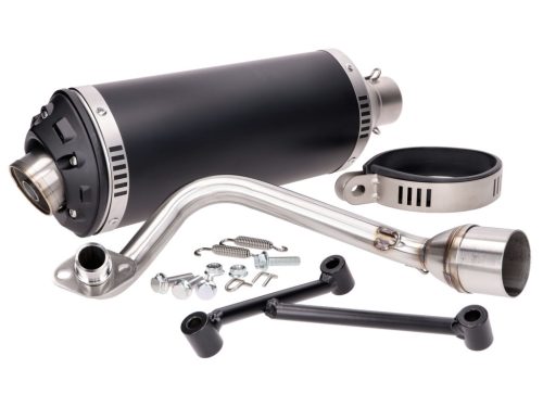 Kipufogó Power1 Alumínium fekete Vespa Primavera, Sprint, Zip 4T 50 Euro2