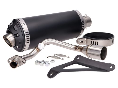 Kipufogó Power1 Alumínium fekete Vespa Primavera, Sprint, Zip 4T 50 Euro4 Euro4 18-