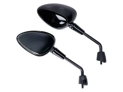 M8 rövid, fekete fényes tükörkészlet Vespa GTS HPE, Sprint, Primavera modellekhez