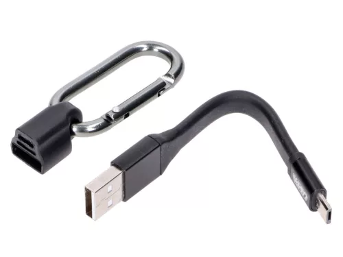 Töltőkábel kulcstartó 10cm USB-A és Micro-USB között