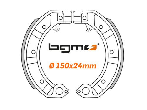 Fékpofák BGM PRO Ř=150x24mm VESPA PX, PK, T5 125ccm, Rally 180-200ccm, Sprint, TS, GT fékpadokhoz