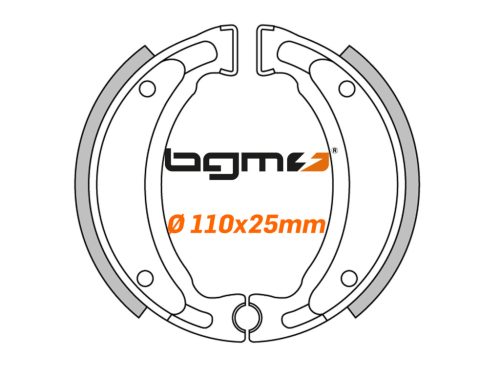 Fékpofák BGM PRO Ř=110x25mm YAMAHA BWs 50, Neos 50, Why, Axis, Slider, MBK Bosster 50, Ovetto 50, Flipper, Stunt, Forte, KEEWAY Flash, Focus, RY6, RY8, Matrix, F-Act, GENERIC Roc, Ideo, XOR, CPI Aragon, Oliver, Formula R, Popcorn, Hussar.