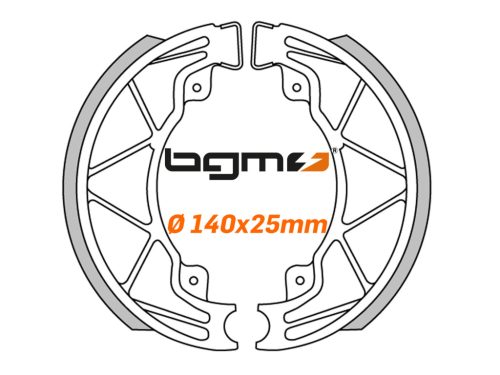 Fékpofák BGM PRO Ř=140x25mm hátsó Runner 125 FX, 180 FXR 2 ütem, Italjet Dragster 125 / 180, Hexagon LX 125, LXT 180, GT 250, Piaggio Skipper 125, Liberty 50/125/150/200, Piaggio Fly 125/150.