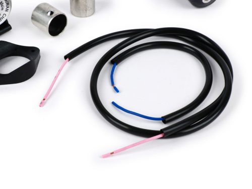 Jelző utólag szerelhető készlet kormányvégjelzőhöz Moto Nostra LED , E-jelöléssel, 6 Volt Vespa Smallframe V50, 50N, PV, ET3, Largeframe Rally, Sprint, TS, GT, GTR, SS180 Ř=24mm Fekete