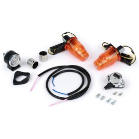   Utángyártott jelzőkészlet a kormányvég jelzőhöz Moto Nostra LED , E-jelöléssel, 6 Volt Vespa Smallframe V50, 50N, PV, ET3, Largeframe Rally, Sprint, TS, GT, GTR, SS180 Ř=24mm Narancssárga