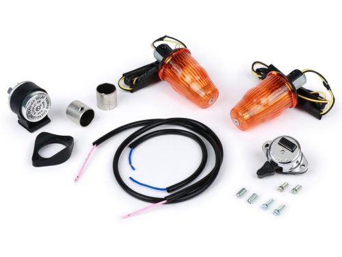 Utángyártott jelzőkészlet a kormányvég jelzőhöz Moto Nostra LED , E-jelöléssel, 6 Volt Vespa Smallframe V50, 50N, PV, ET3, Largeframe Rally, Sprint, TS, GT, GTR, SS180 Ř=24mm Narancssárga
