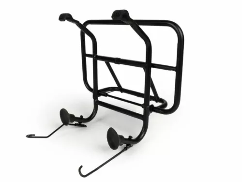 Összecsukható csomagtartó elöl Moto Nostra Vespa Smallframe V50, PV125, ET3, PK S, PK XL, PK XL2 Largeframe Rally180/200, Sprint150, TS125, GT125, GTR125, PX80, PX125, PX150, PX200 fekete