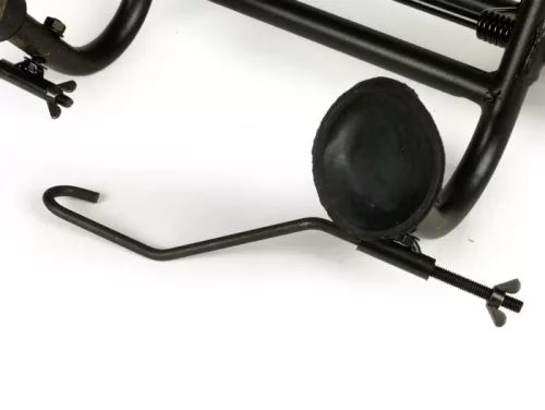 Összecsukható csomagtartó elöl Moto Nostra Vespa Smallframe V50, PV125, ET3, PK S, PK XL, PK XL2 Largeframe Rally180/200, Sprint150, TS125, GT125, GTR125, PX80, PX125, PX150, PX200 fekete