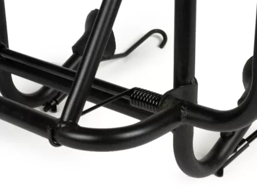 Összecsukható csomagtartó elöl Moto Nostra Vespa Smallframe V50, PV125, ET3, PK S, PK XL, PK XL2 Largeframe Rally180/200, Sprint150, TS125, GT125, GTR125, PX80, PX125, PX150, PX200 fekete