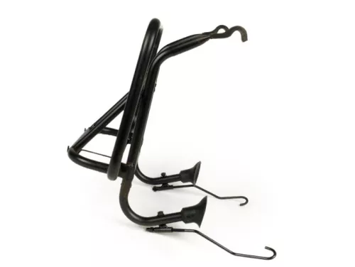 Összecsukható csomagtartó elöl Moto Nostra Vespa Smallframe V50, PV125, ET3, PK S, PK XL, PK XL2 Largeframe Rally180/200, Sprint150, TS125, GT125, GTR125, PX80, PX125, PX150, PX200 fekete