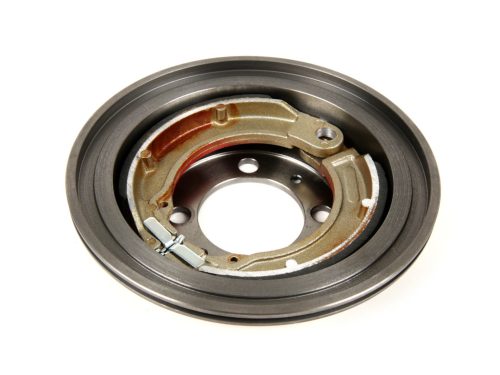 Hátsó fékdob 8' fékpofákkal együtt, 1 rögzítés BGM PRO öntöttvas Vespa Wideframe V1-15, V30-33, VU, VM, VN, VL, VB, VBA1T, VBB1T, VNB2T, VNB3T, VNA, ACMA, Hoffmann