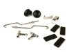 Javítókészlet csomagtartó összecsukható elöl Moto Nostra Vespa Smallframe V50, PV125, ET3, Vespa Largeframe Rally180, Rally200, Sprint150, TS125, GT125, GTR125 rozsdamentes acél
