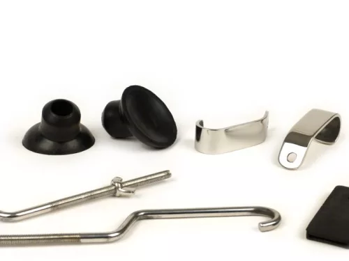 Javítókészlet csomagtartó összecsukható elöl Moto Nostra Vespa Smallframe V50, PV125, ET3, Vespa Largeframe Rally180, Rally200, Sprint150, TS125, GT125, GTR125 rozsdamentes acél