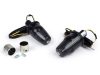 Utángyártott jelzőkészlet a kormányvég-jelzőhöz Moto Nostra LED , E-jelöléssel, 12 Volt Vespa Smallframe PK S/XL/XL2/HP, Largeframe PX, T5, LML Ř=24mm Fekete