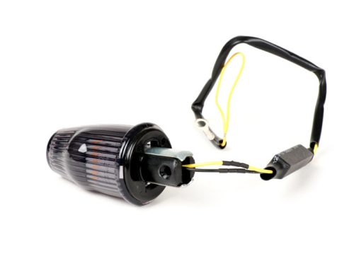 Utángyártott jelzőkészlet a kormányvég-jelzőhöz Moto Nostra LED , E-jelöléssel, 12 Volt Vespa Smallframe PK S/XL/XL2/HP, Largeframe PX, T5, LML Ř=24mm Fekete