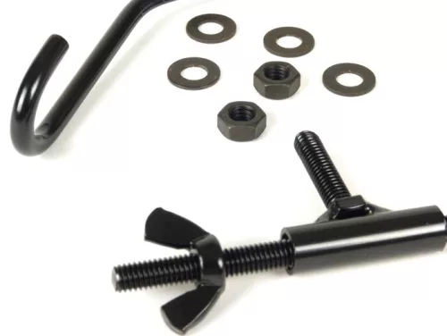 Javítókészlet összecsukható csomagtartó elöl Moto Nostra Vespa Smallframe V50, PV125, ET3, Vespa Largeframe Rally180, Rally200, Sprint150, TS125, GT125, GTR125 fekete színű