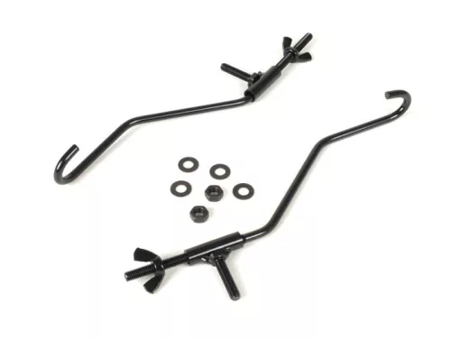 Javítókészlet összecsukható csomagtartó elöl Moto Nostra Vespa Smallframe V50, PV125, ET3, Vespa Largeframe Rally180, Rally200, Sprint150, TS125, GT125, GTR125 fekete színű