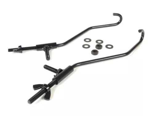 Javítókészlet összecsukható csomagtartó elöl Moto Nostra Vespa Smallframe V50, PV125, ET3, Vespa Largeframe Rally180, Rally200, Sprint150, TS125, GT125, GTR125 fekete színű