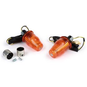   Utángyártott jelzőkészlet kormányvég-jelzőhöz Moto Nostra LED , E-jelöléssel, 12 Voltos Vespa Smallframe PK S/XL/XL2/HP, Largeframe PX, T5, LML Ř=24mm Narancs Ř=24mm