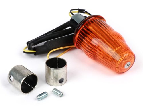 Utángyártott jelzőkészlet kormányvég-jelzőhöz Moto Nostra LED , E-jelöléssel, 12 Voltos Vespa Smallframe PK S/XL/XL2/HP, Largeframe PX, T5, LML Ř=24mm Narancs Ř=24mm