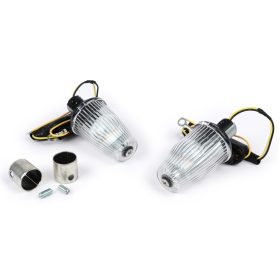   Utángyártott jelzőkészlet a kormányvég-jelzőhöz Moto Nostra LED , E-jelöléssel, 12 Voltos Vespa Smallframe PK S/XL/XL2/HP, Largeframe PX, T5, LML Ř=24mm Fehér Ř=24mm