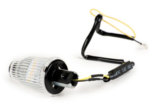 Utángyártott jelzőkészlet a kormányvég-jelzőhöz Moto Nostra LED , E-jelöléssel, 12 Voltos Vespa Smallframe PK S/XL/XL2/HP, Largeframe PX, T5, LML Ř=24mm Fehér Ř=24mm