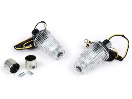 Utángyártott jelzőkészlet a kormányvég-jelzőhöz Moto Nostra LED , E-jelöléssel, 12 Voltos Vespa Smallframe PK S/XL/XL2/HP, Largeframe PX, T5, LML Ř=24mm Fehér Ř=24mm