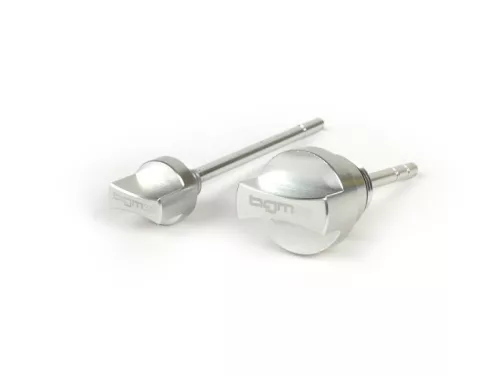 Készlet olajbetöltő dugó mérőpálcával BGM PRO, motorolaj + sebességváltó olaj Piaggio Leader/Quasar Vespa ET4, LX, LXV, S, GT, GTS, GTV, GTL 125-300ccm ezüst eloxáltan