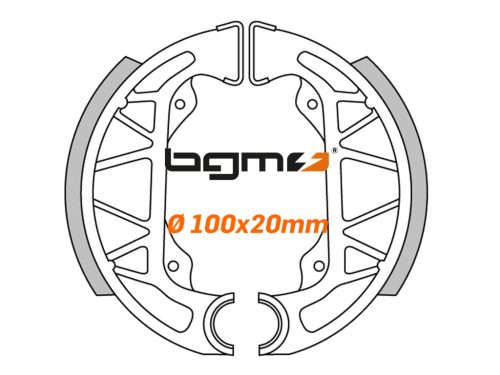 Hátsó fékpofák BGM PRO Ř=100x20mm, horony nélkül PIAGGIO TPH 50, NRG MC2 50, NRG 50, NRG 50, NTT 50, Sfera 50 RST, Sfera 80, Zip 50, GILERA Storm 50, Easy Moving 50.