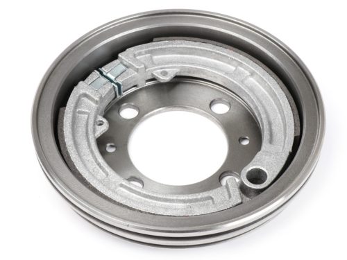 Első fékdob 8', fékpofákkal együtt BGM PRO öntöttvas Vespa Wideframe V1-15, V30-33, VU, VM, VN, VL, VB, ACMA, Hoffmann, Largeframe VBA, VBB, VNA, VNB