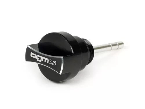 Olajbetöltő dugó mérőpálcával BGM PRO, motorolaj Piaggio Leader/Quasar Vespa ET4, LX, LXV, S, GT, GTS, GTV, GTL 125-300cc fekete eloxálva.