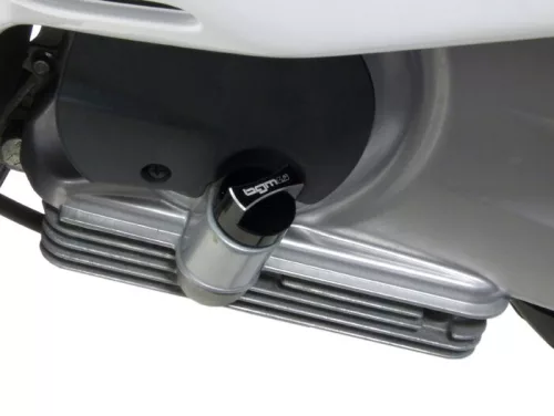 Olajbetöltő dugó mérőpálcával BGM PRO, motorolaj Piaggio Leader/Quasar Vespa ET4, LX, LXV, S, GT, GTS, GTV, GTL 125-300cc fekete eloxálva.