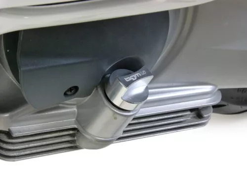 Olajbetöltő dugó mérőpálcával BGM PRO, motorolaj Piaggio Leader/Quasar Vespa ET4, LX, LXV, S, GT, GTS, GTV, GTL 125-300cc ezüst eloxálva