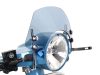 Szélvédő krómozott konzolokkal Moto Nostra w=340mm, h=105mm Vespa PX80, PX125, PX150, PX200, LML 125/150 Star/Stella szürke színre színezve