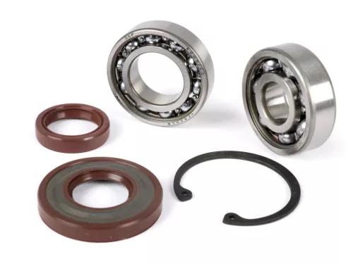 Csapágykészlet olajtömítés készlet ETS forgattyústengelyre való átalakításhoz BGM PRO Vespa V50, PV125, ET3, PK50S, PK80S, PK125S 1x 6303 + 1x 6005 C3