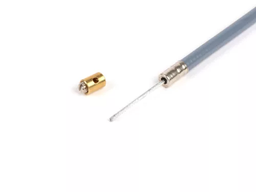 Kábel univerzális BGM Original Ř=1.2mm x 2500mm, köpeny= 2200mm, bimbó Ř=3mm x 3mm, belső köpeny PE, fonott kábel, szürke gázkábelként használatos.