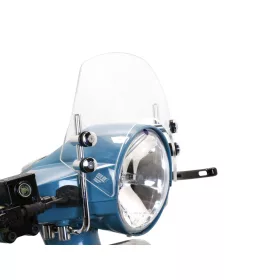   Szélvédő krómozott konzolokkal Moto Nostra w=340mm, h=105mm Vespa PX80, PX125, PX150, PX200, LML 125/150 Star/Stella színtelen