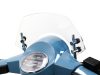 Szélvédő krómozott konzolokkal Moto Nostra w=340mm, h=105mm Vespa PX80, PX125, PX150, PX200, LML 125/150 Star/Stella színtelen