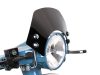 Szélvédő krómozott tartókonzolokkal Moto Nostra w=340mm, h=105mm Vespa PX80, PX125, PX150, PX200, LML 125/150 Star/Stella fekete színű