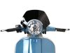 Szélvédő fekete tartóval Moto Nostra w=340mm, h=105mm Vespa PX80, PX125, PX150, PX200, LML 125/150 Star/Stella fekete színű