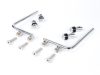 Tartókonzol szélvédőhöz Moto Nostra w=340mm, h=105mm Vespa PX80, PX125, PX150, PX200, T5 Classic, LML 125/150 Star/Stella krómozott