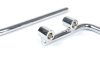 Tartókonzol szélvédőhöz Moto Nostra w=340mm, h=105mm Vespa PX80, PX125, PX150, PX200, T5 Classic, LML 125/150 Star/Stella krómozott