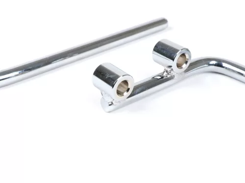 Tartókonzol szélvédőhöz Moto Nostra w=340mm, h=105mm Vespa PX80, PX125, PX150, PX200, T5 Classic, LML 125/150 Star/Stella krómozott